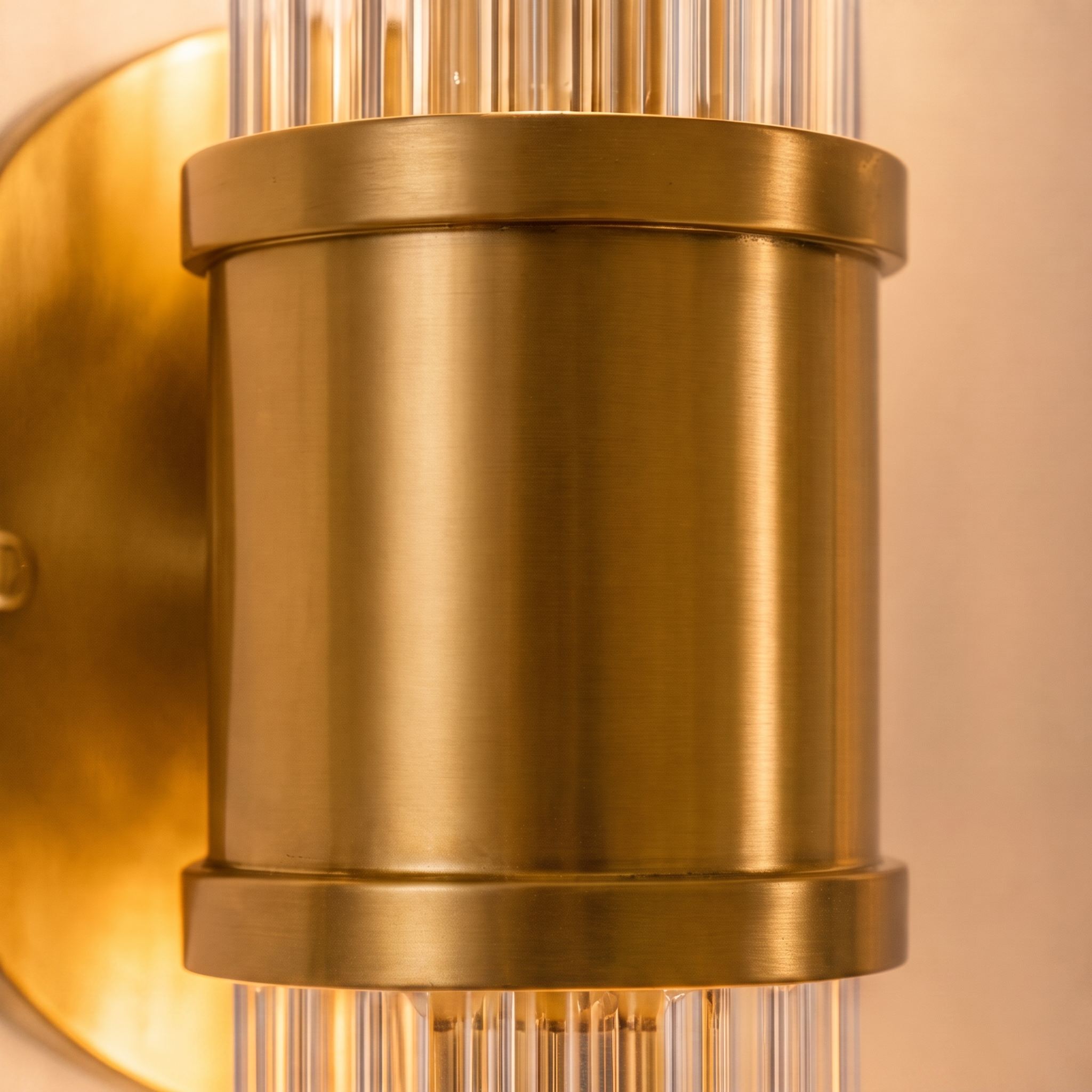 Modern Wall Sconce Wall Mounted Cylinder Glass Shade Iron Chrome Gold Finish LED 3000K