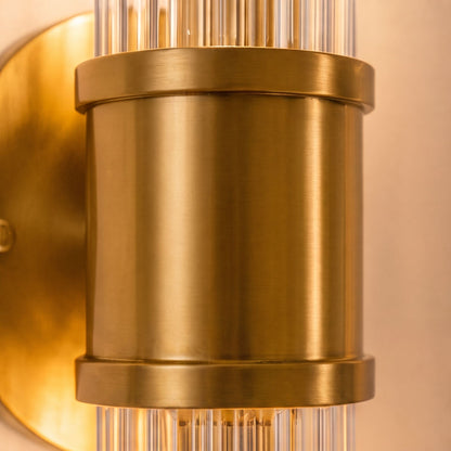 Modern Wall Sconce Wall Mounted Cylinder Glass Shade Iron Chrome Gold Finish LED 3000K