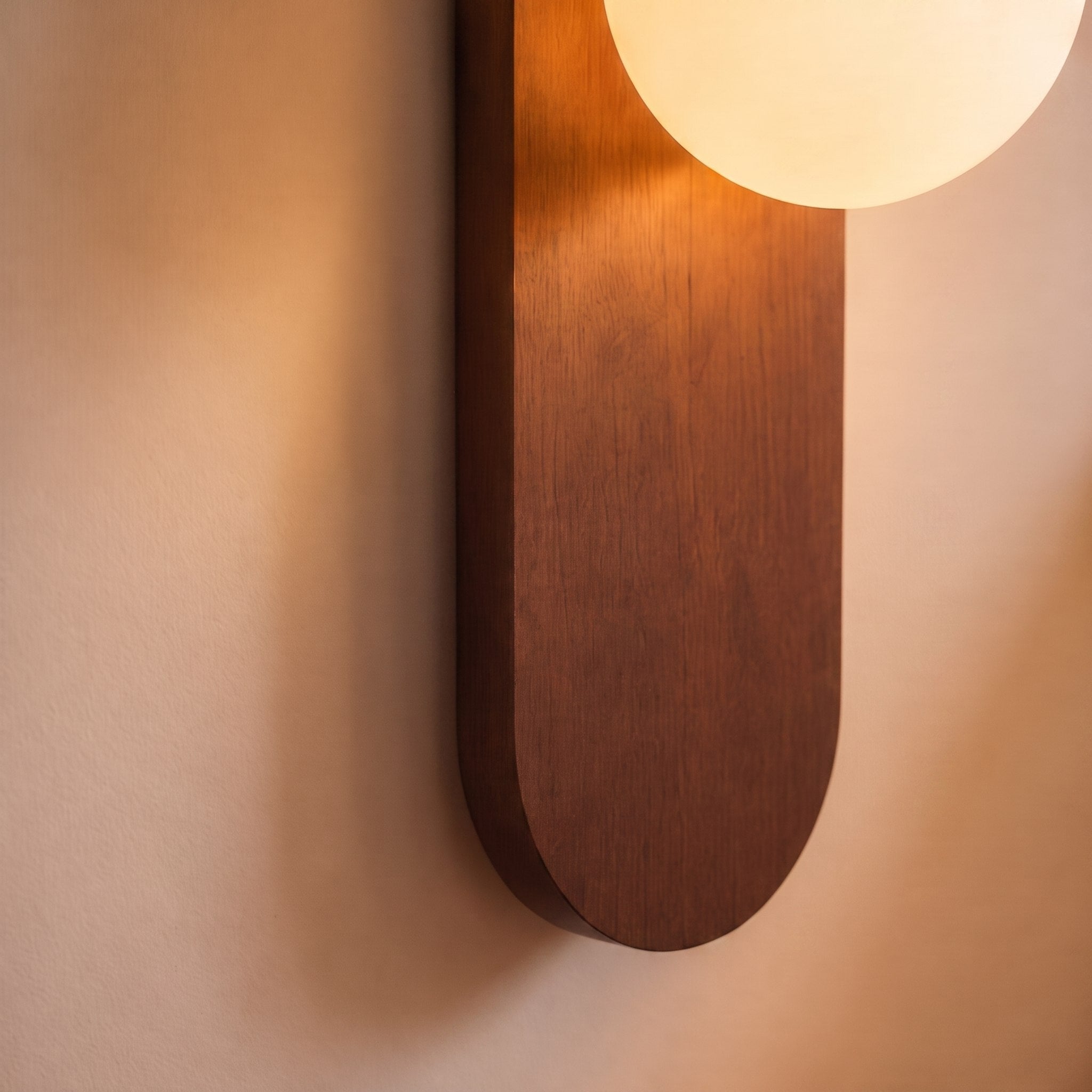 Modern Wall Light Wall Mounted Wood Sconce Opal Glass Dimmable for Elegant Interiors