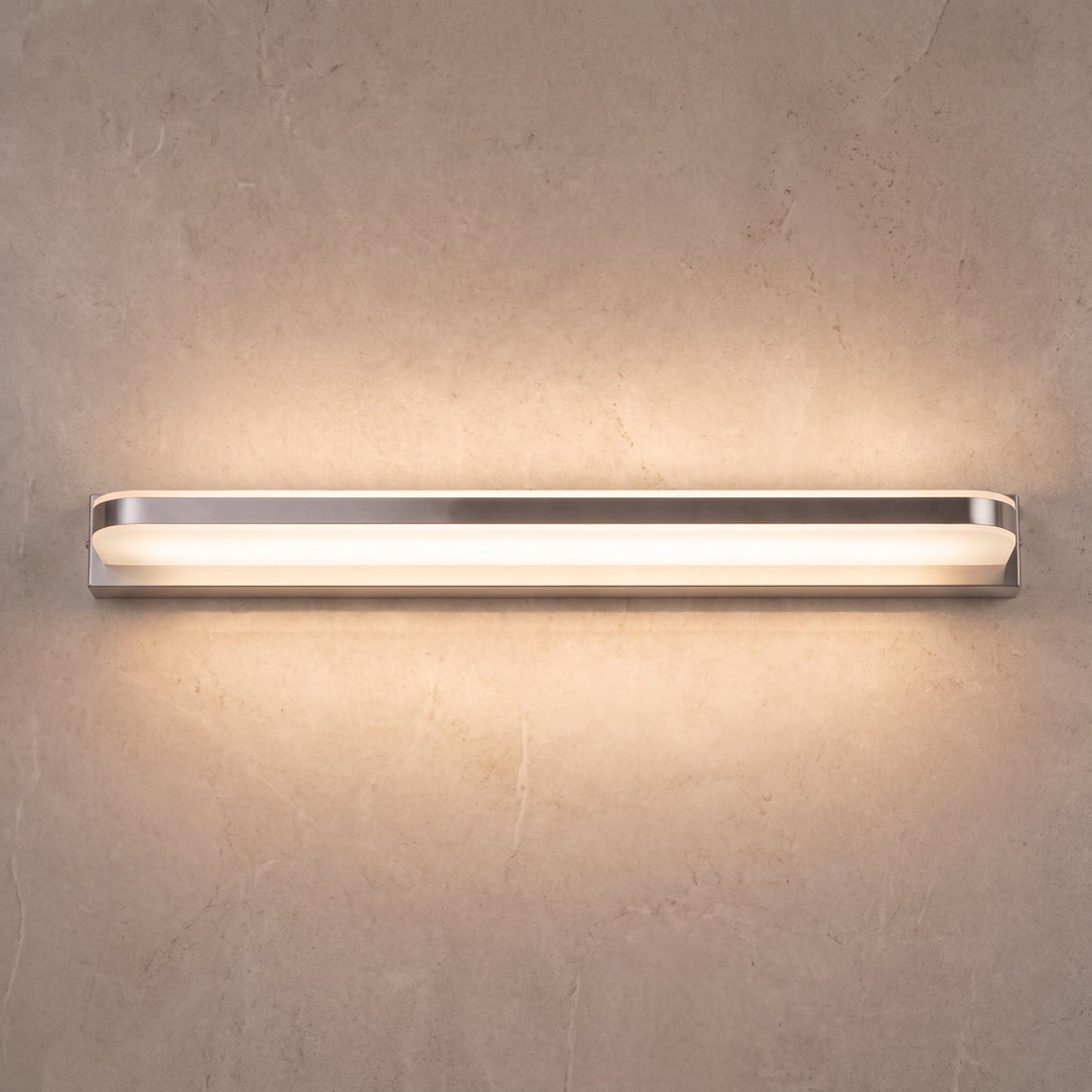 Modern LED Bathroom Vanity Lights Wall Mounted Polished Iron Acrylic Ambient Glow