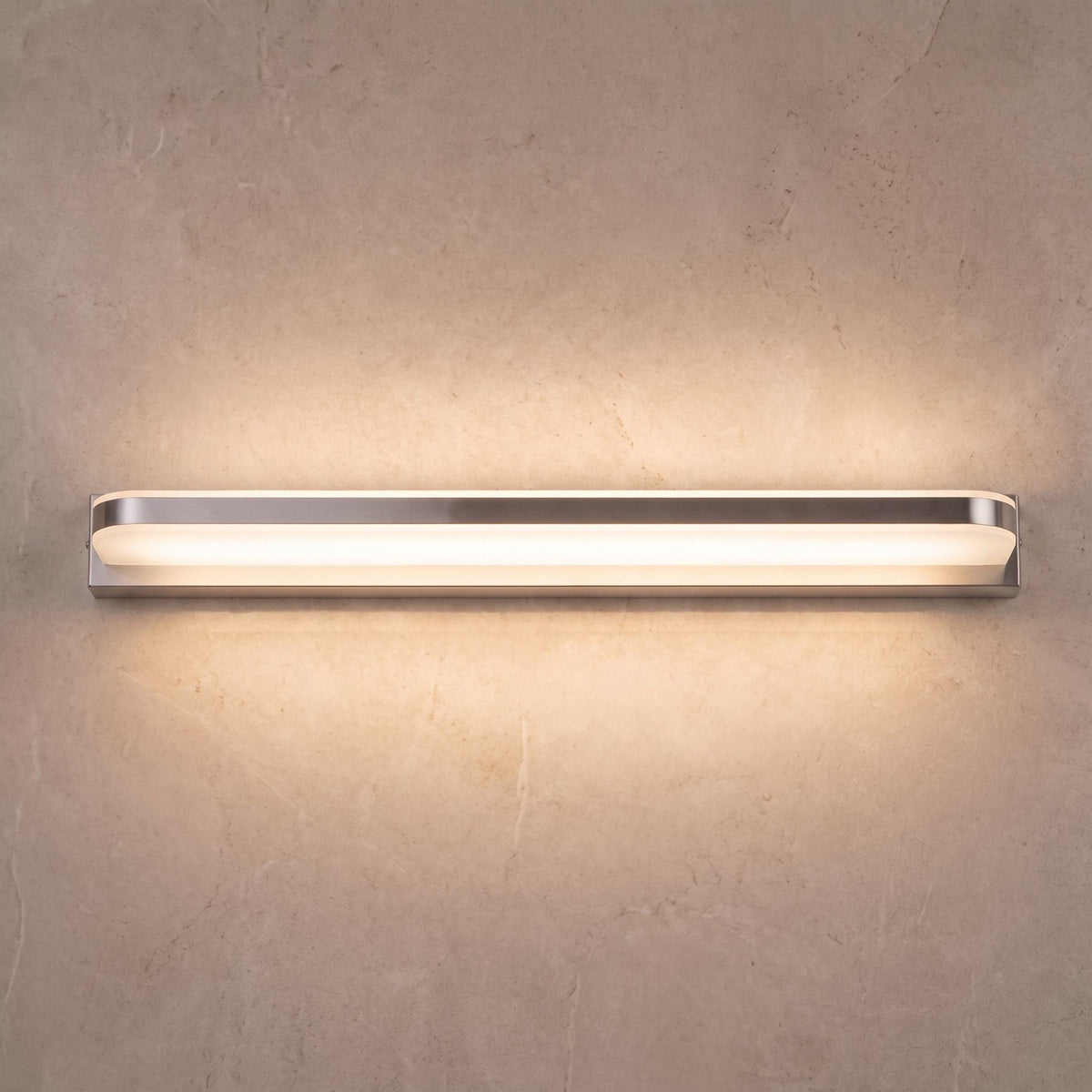 Modern LED Bathroom Vanity Lights Wall Mounted Polished Iron Acrylic Ambient Glow