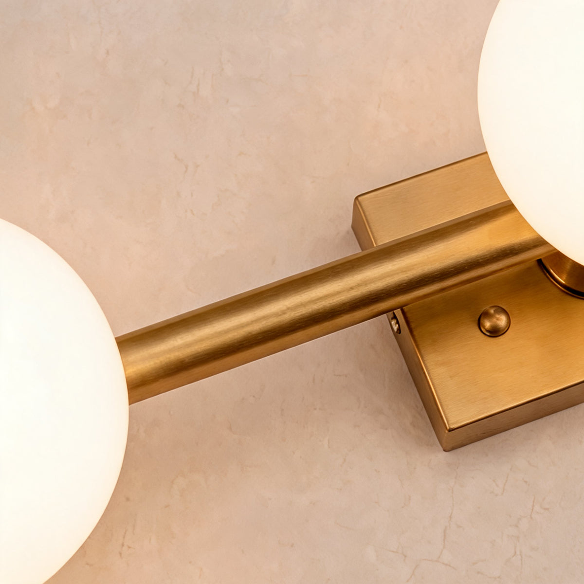 Modern LED Bathroom Vanity Light Bar Wall Mounted Copper Glass Shade Adjustable Color Temperature