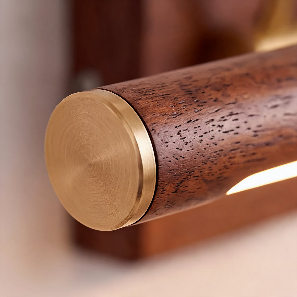 Modern Walnut Wall Light Adjustable LED Sconce Fixture with Brass and Acrylic Components