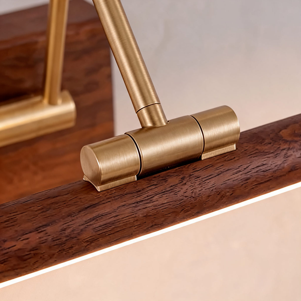 Modern Walnut Wall Light Adjustable LED Sconce Fixture with Brass and Acrylic Components