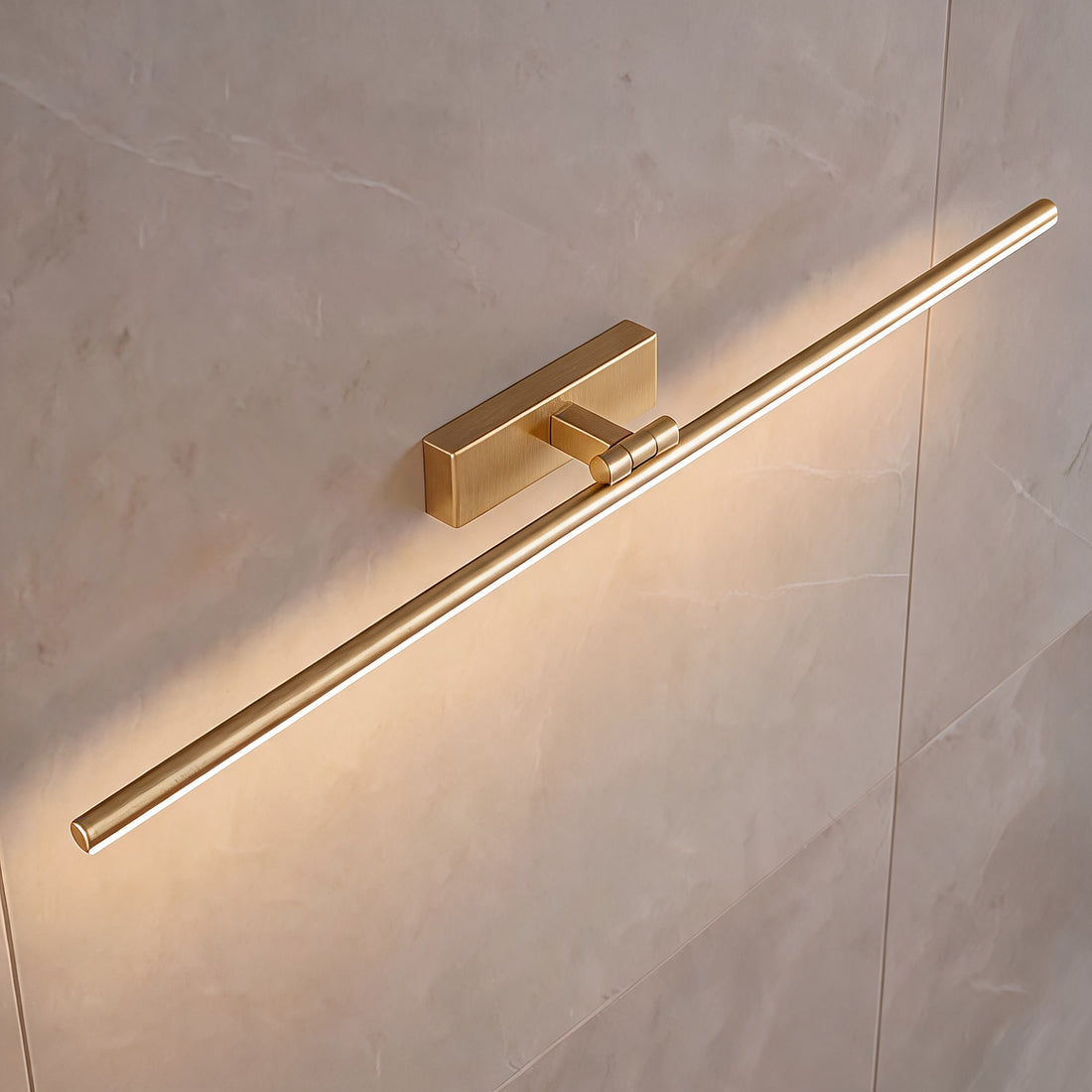 Modern LED Vanity Light Bar Wall Mounted Copper and Acrylic Adjustable for Bathroom Mirror