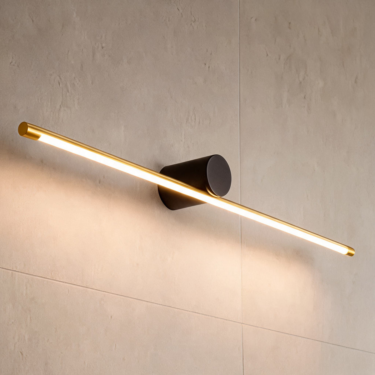Modern Linear Bathroom Vanity Light Bar Wall Mounted Copper Acrylic LED Dimmable 3 Color Temperature