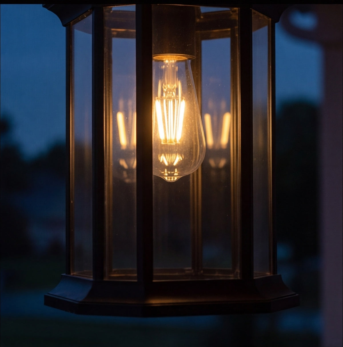 Traditional IP65 Outdoor Pendant Light with Clear Glass – Black Hanging Lantern