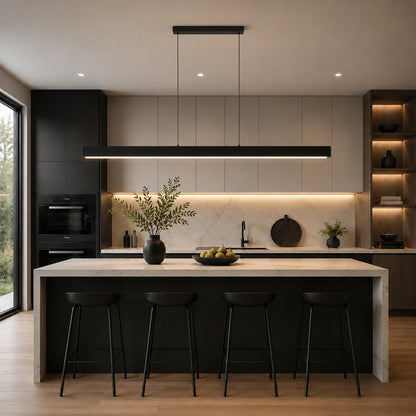 Modern Glass Pendant Light Adjustable Hanging Metal LED for Kitchen Island Dining Room