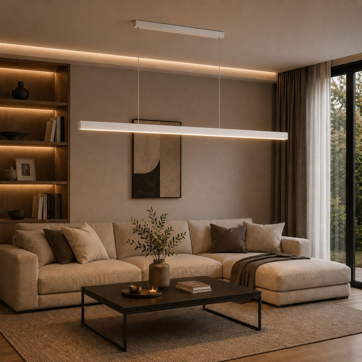 Modern Glass Pendant Light Adjustable Hanging Metal LED for Kitchen Island Dining Room