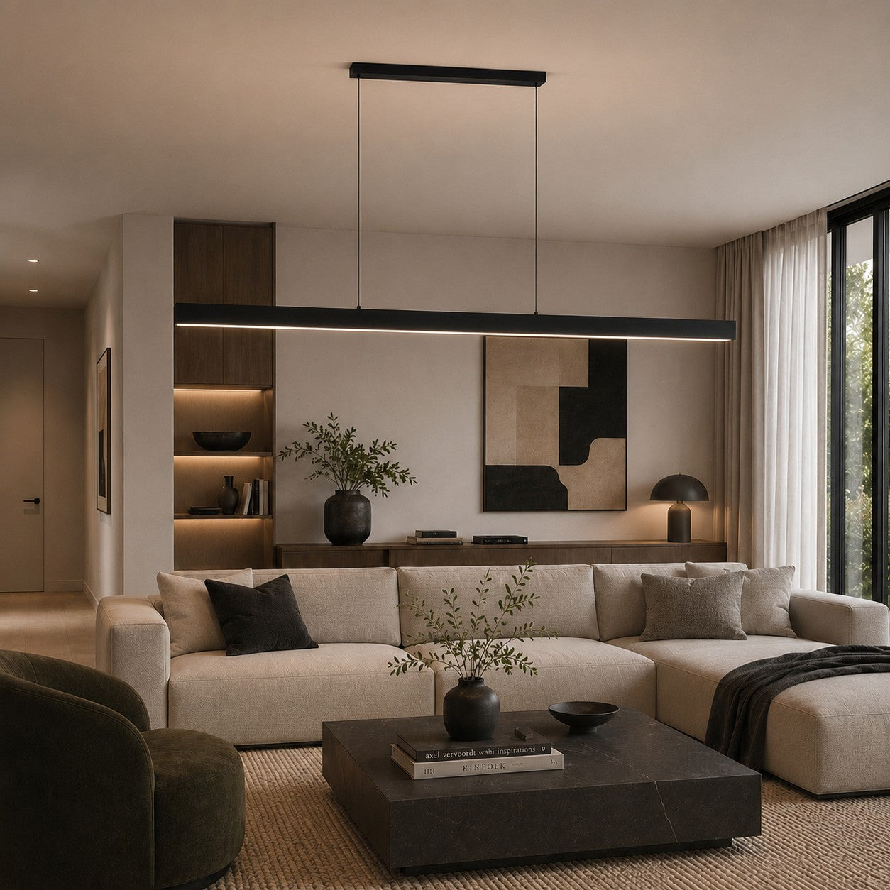 Modern Glass Pendant Light Adjustable Hanging Metal LED for Kitchen Island Dining Room