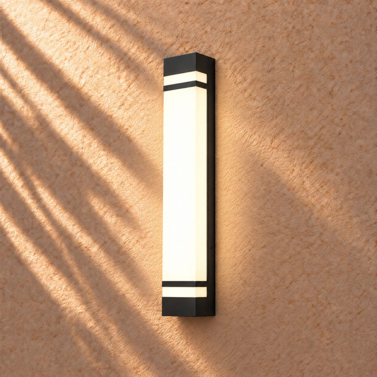 Modern Outdoor Wall Light Waterproof Black Stainless Steel LED Fixture Adjustable Color Temperature