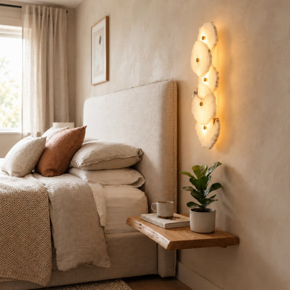 Modern Wall Light Wall Mounted Alabaster Shade Ambient Illumination Fixture