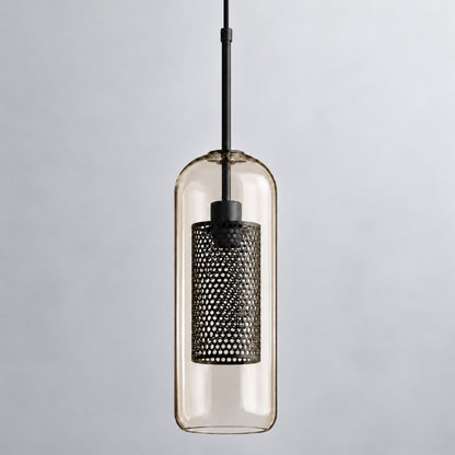 Modern Glass Pendant Light Adjustable Hanging Fixture with LED Technology for Kitchen Island