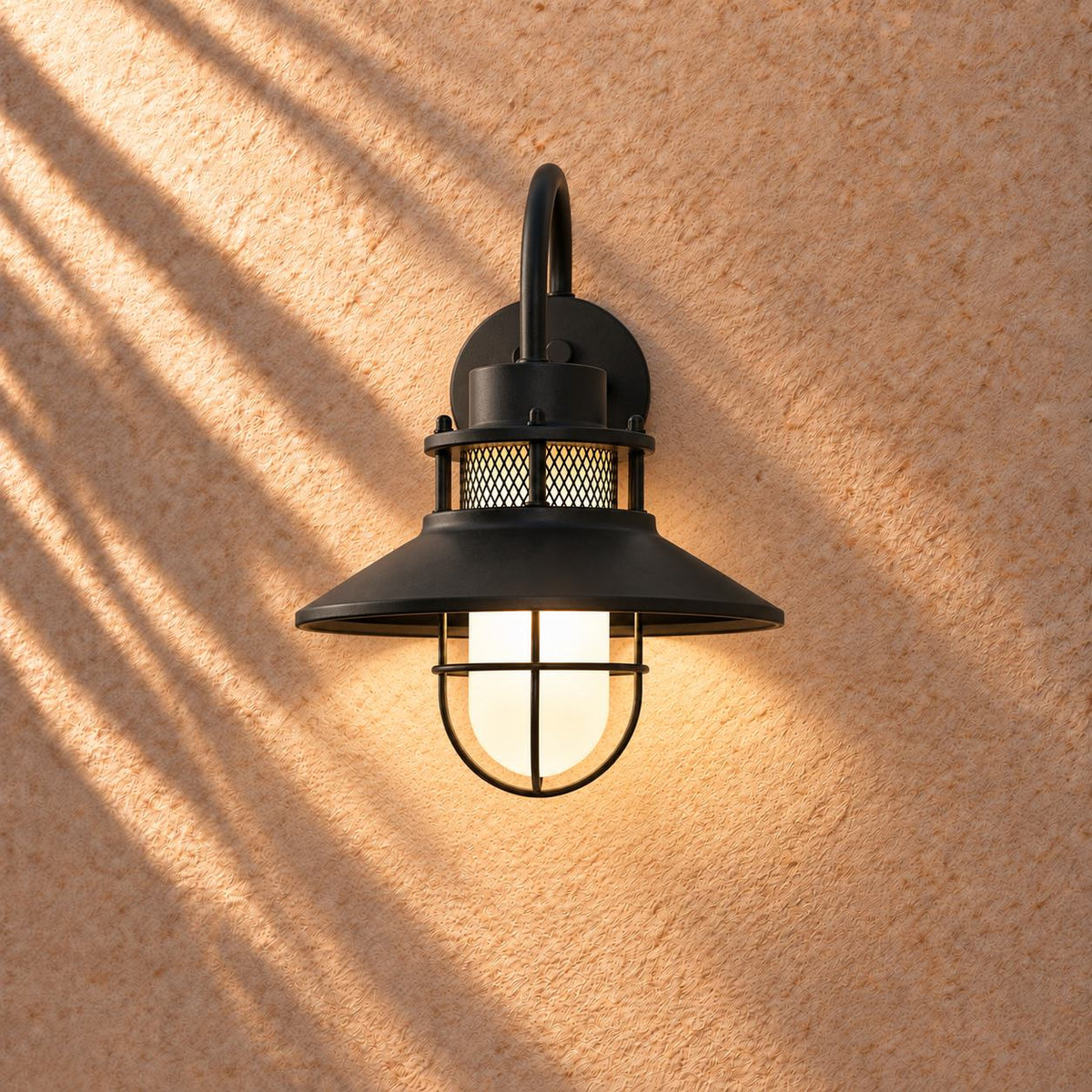 Modern Outdoor Wall Light Adjustable Wall Mounted Iron and Glass LED Fixture for Patios and Gardens