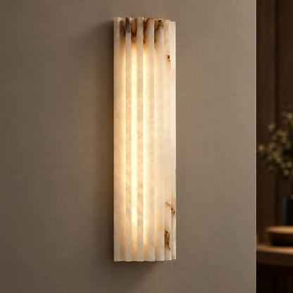 Modern Wall Light Wall Mounted Metal Alabaster Shade Dimmable LED for Contemporary Spaces