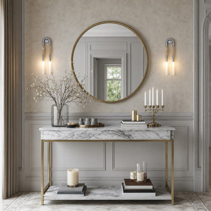 Modern Wall Sconce Wall Mounted Metal Frame Horsehair Shade LED Wall Lighting Fixture
