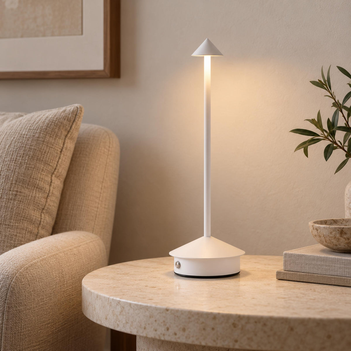 Modern Waterproof Table Lamp Rechargeable LED Cordless Design for Indoor Outdoor Use