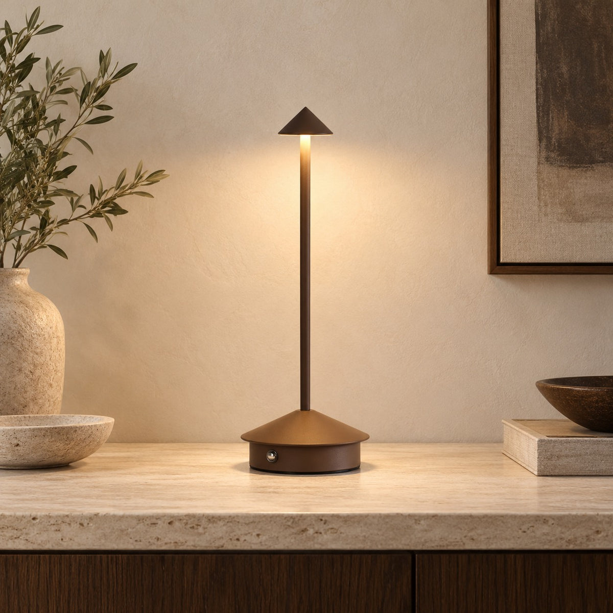 Modern Waterproof Table Lamp Rechargeable LED Cordless Design for Indoor Outdoor Use