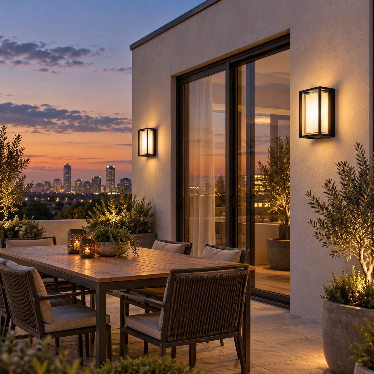 Modern Outdoor Wall Light LED Waterproof Aluminum Fixture for Porch Patio and Pathway