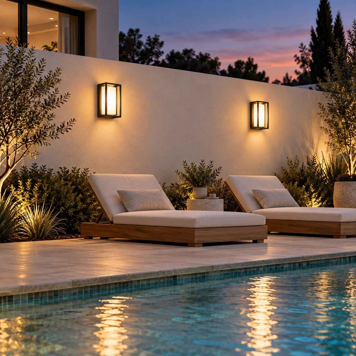 Modern Outdoor Wall Light LED Waterproof Aluminum Fixture for Porch Patio and Pathway