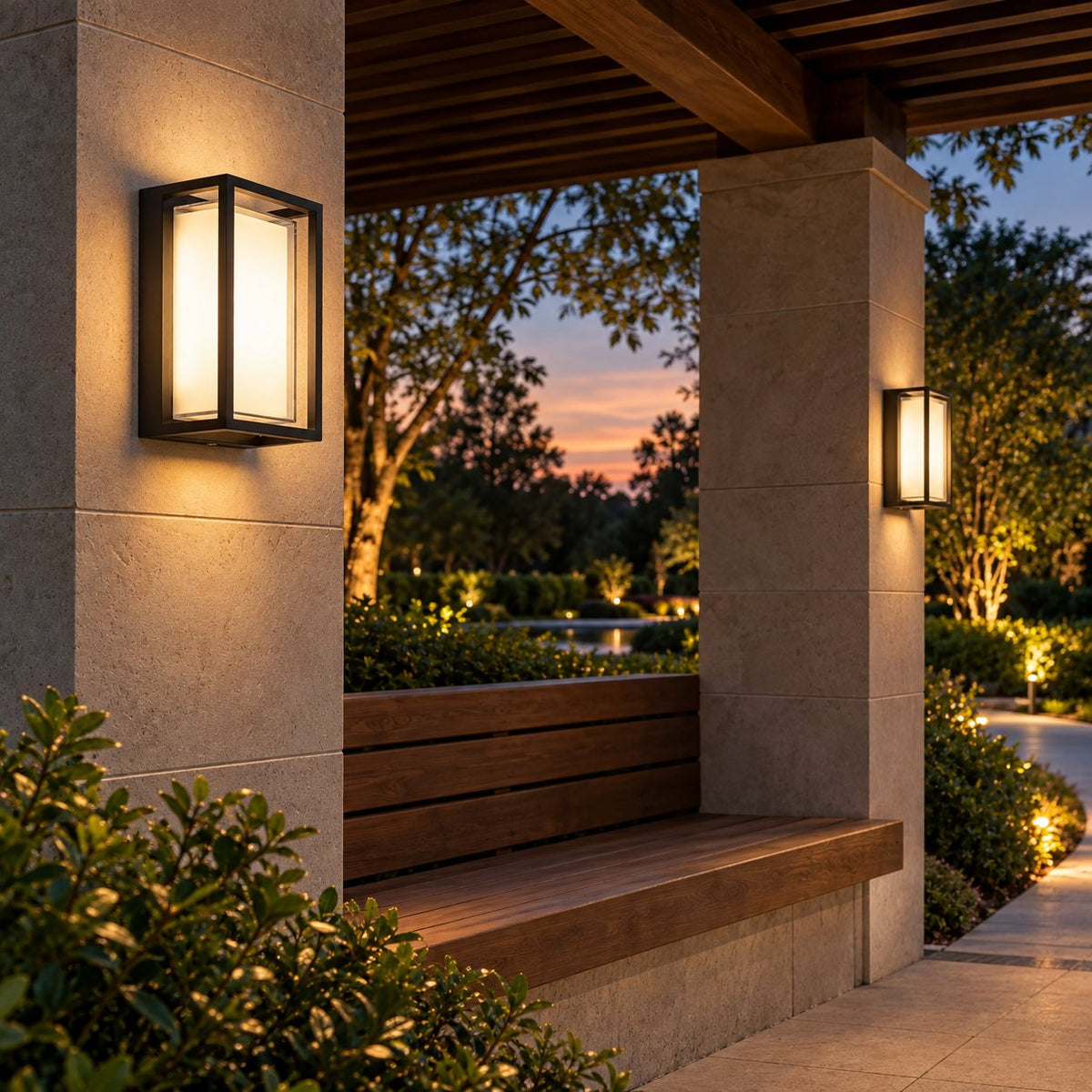 Modern Outdoor Wall Light LED Waterproof Aluminum Fixture for Porch Patio and Pathway